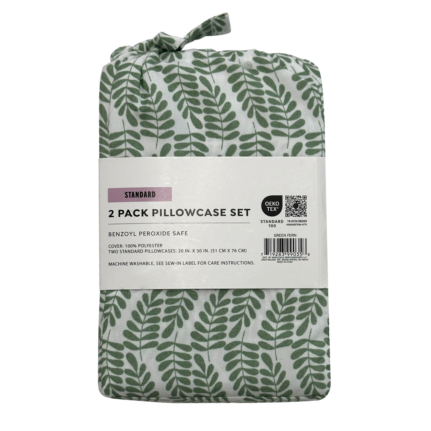 slide 2 of 4, Havenstay Pillowcases, Standard, Green Fern, standard