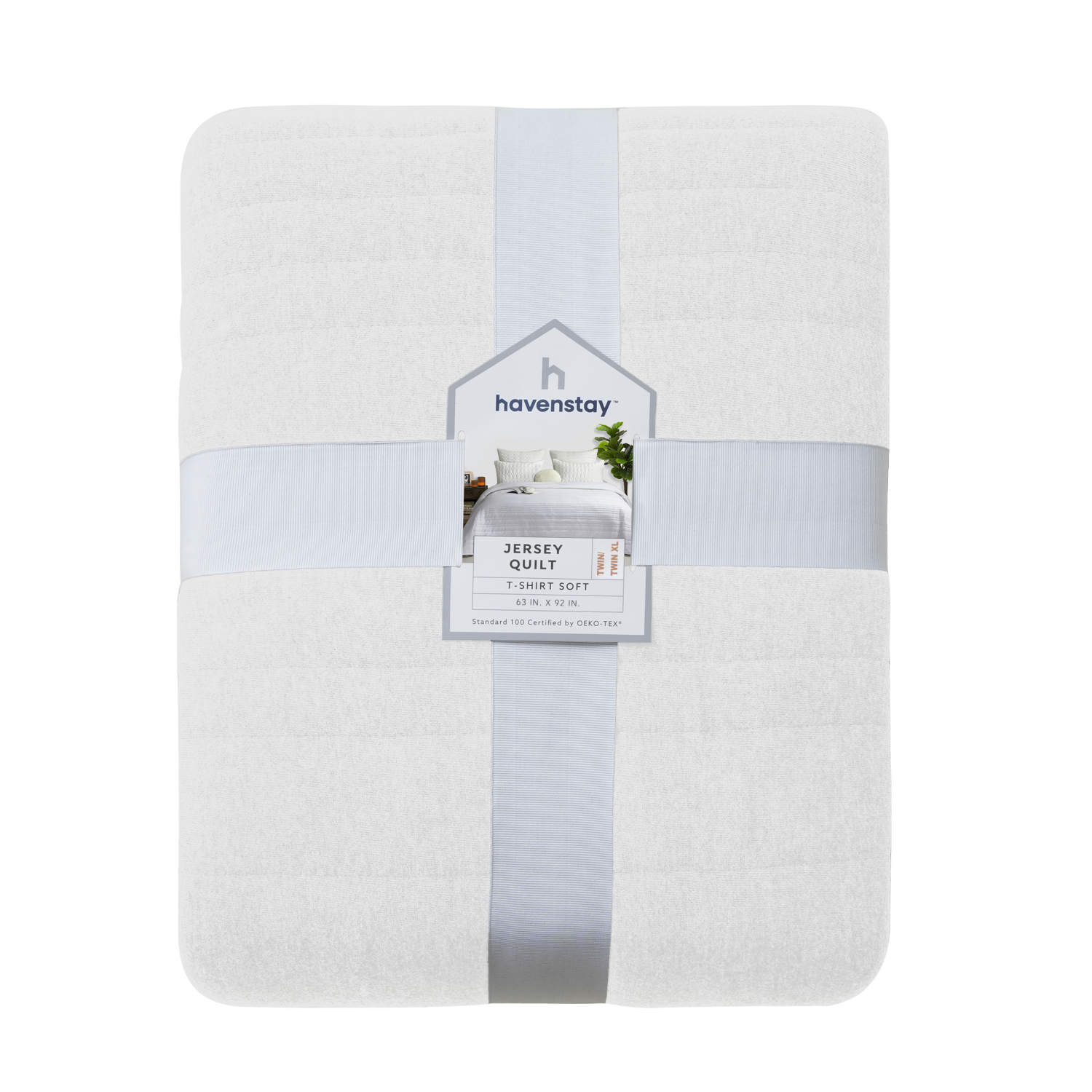 slide 1 of 4, HAVENSTAY HS Jersey Quilt, Twin/Twin XL, White, 63 x 92