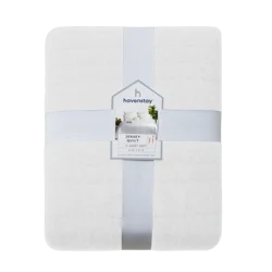 HAVENSTAY HS Jersey Quilt, Twin/Twin XL, White