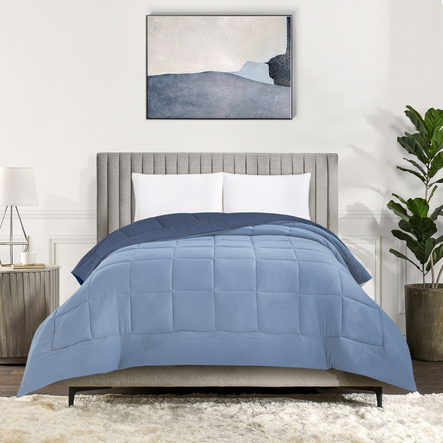 slide 3 of 4, Havenstay Geo quilt, Twin/Twin XL, Blue, t/txlarge