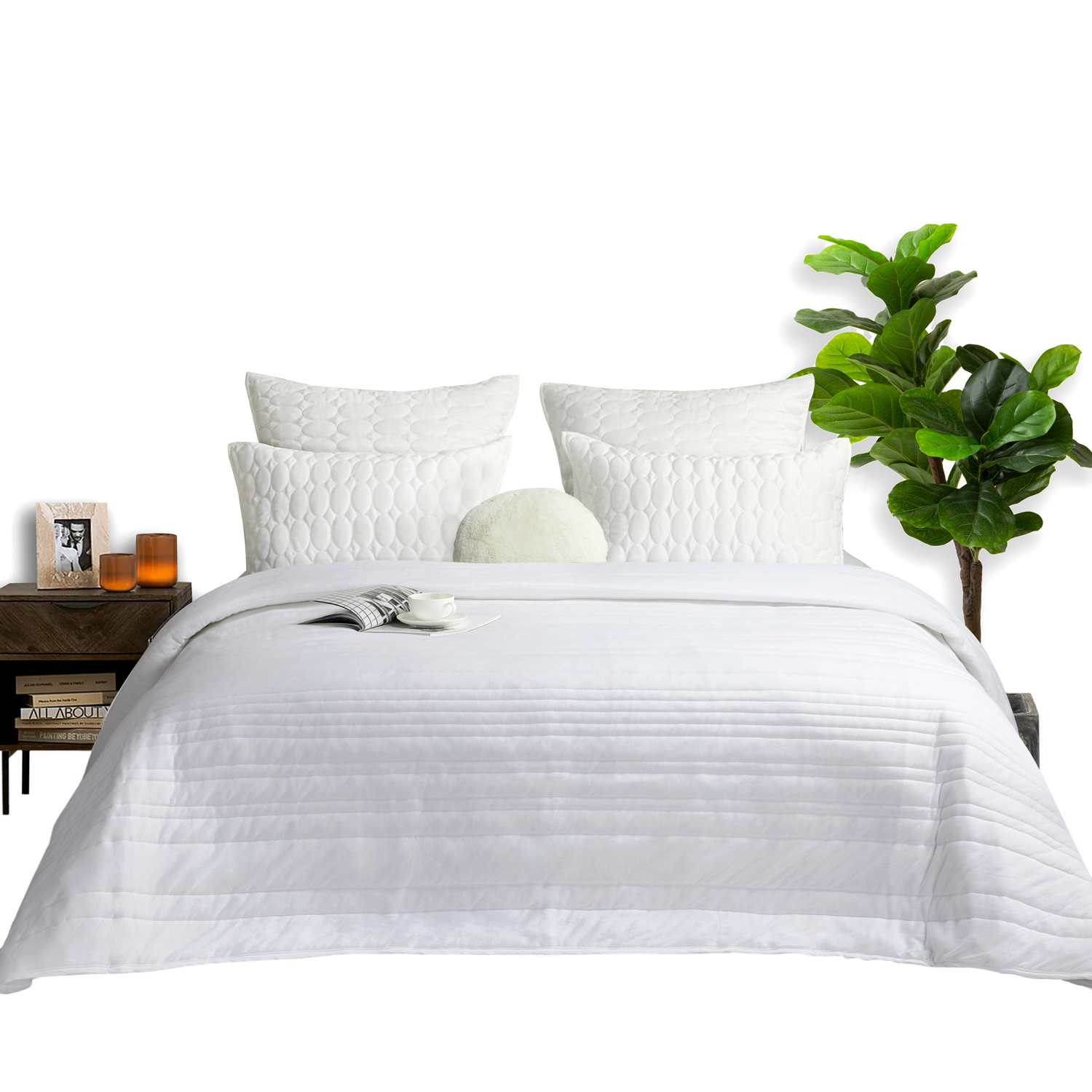 slide 4 of 4, HAVENSTAY HS Jersey Quilt, Full/Queen, White, 88 x 92