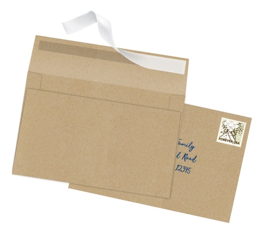 slide 3 of 3, Office Depot Brand Clean Seal Greeting Card Envelopes, A9, 5-3/4'' X 8-3/4'', Kraft, Box Of 25 Envelopes, 25 ct