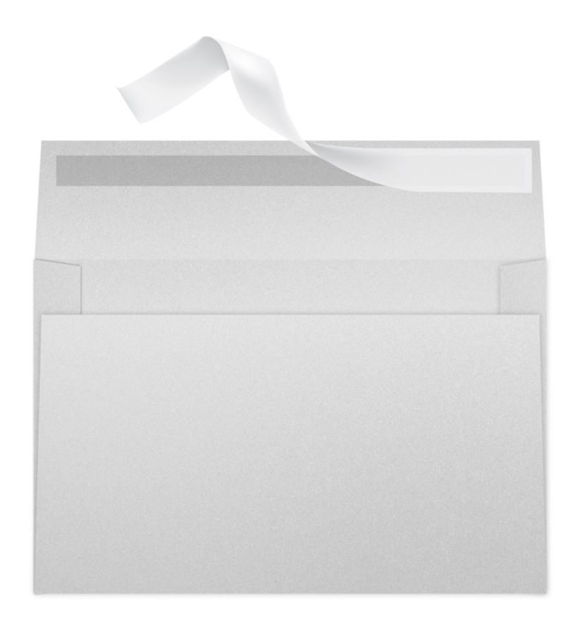 slide 3 of 3, Office Depot Brand Clean Seal Greeting Card Envelopes, A9, 5-3/4'' X 8-3/4'', Silver Pearl, Box Of 25 Envelopes, 25 ct