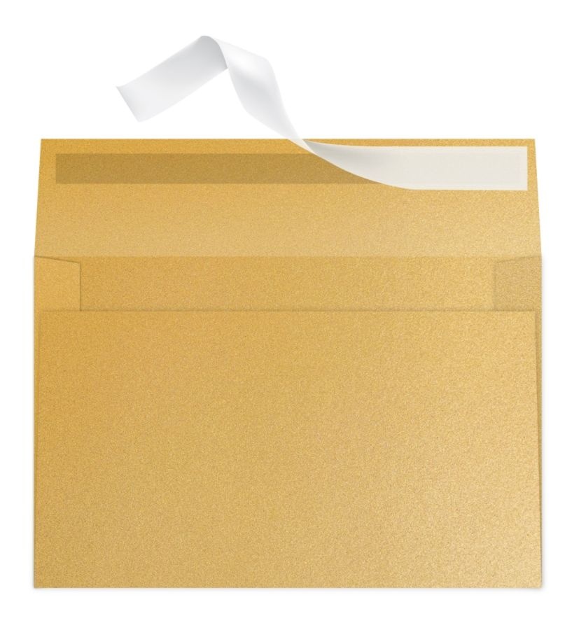 slide 2 of 3, Office Depot Brand Clean Seal Greeting Card Envelopes, A9, 5-3/4'' X 8-3/4'', Gold Pearl, Box Of 25 Envelopes, 25 ct