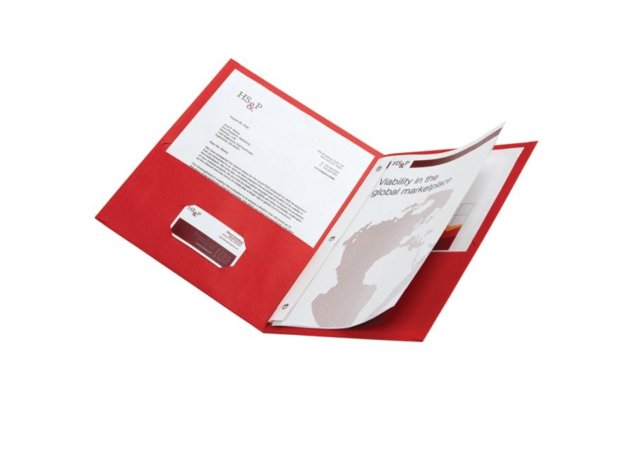 slide 2 of 2, Office Depot Brand School-Grade 3-Prong Paper Folder, Letter Size, Red, 1 ct
