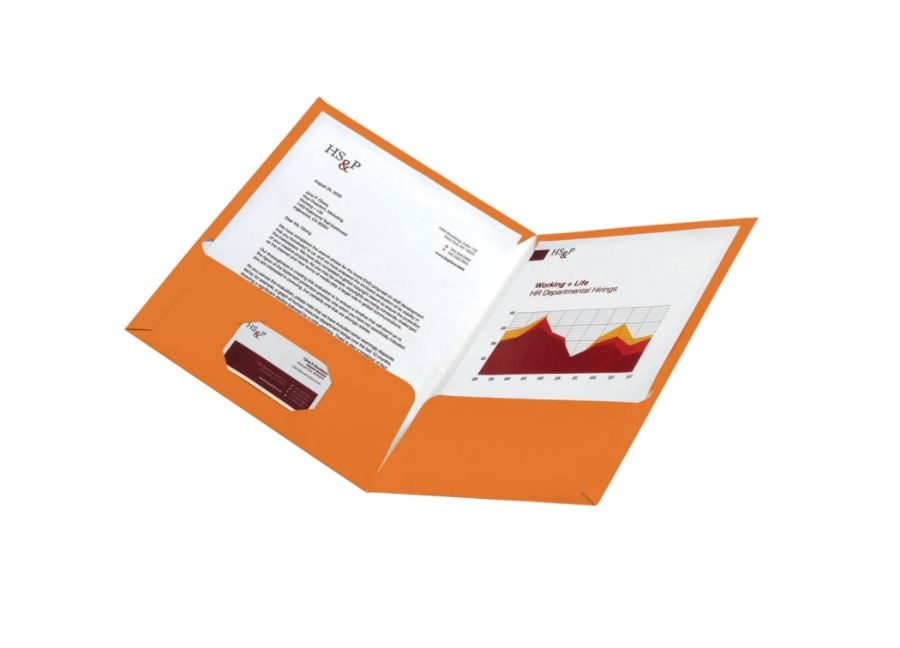 slide 2 of 2, Office Depot Brand School-Grade 2-Pocket Paper Folder, Letter Size, Orange, 1 ct