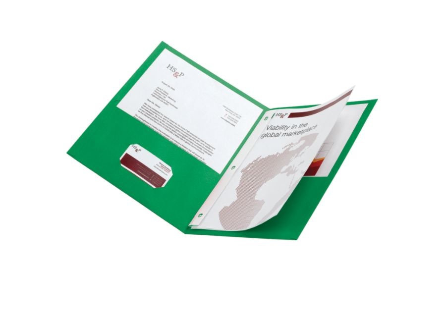 slide 2 of 2, Office Depot Brand School-Grade 3-Prong Paper Folder, Letter Size, Green, 1 ct