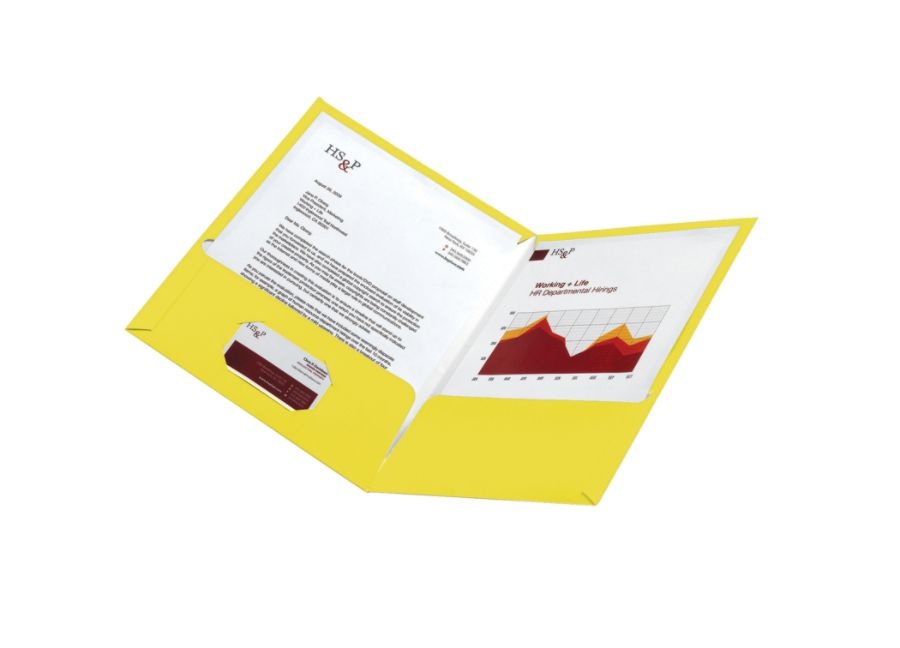 slide 2 of 2, Office Depot Brand School-Grade 2-Pocket Paper Folder, Letter Size, Yellow, 1 ct