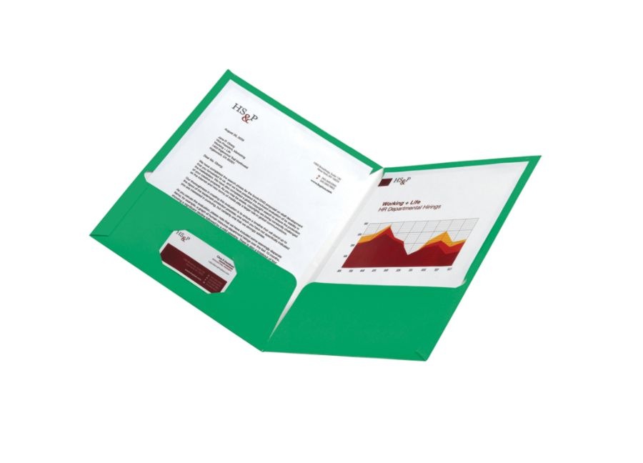 slide 2 of 2, Office Depot Brand School-Grade 2-Pocket Paper Folder, Letter Size, Green, 1 ct