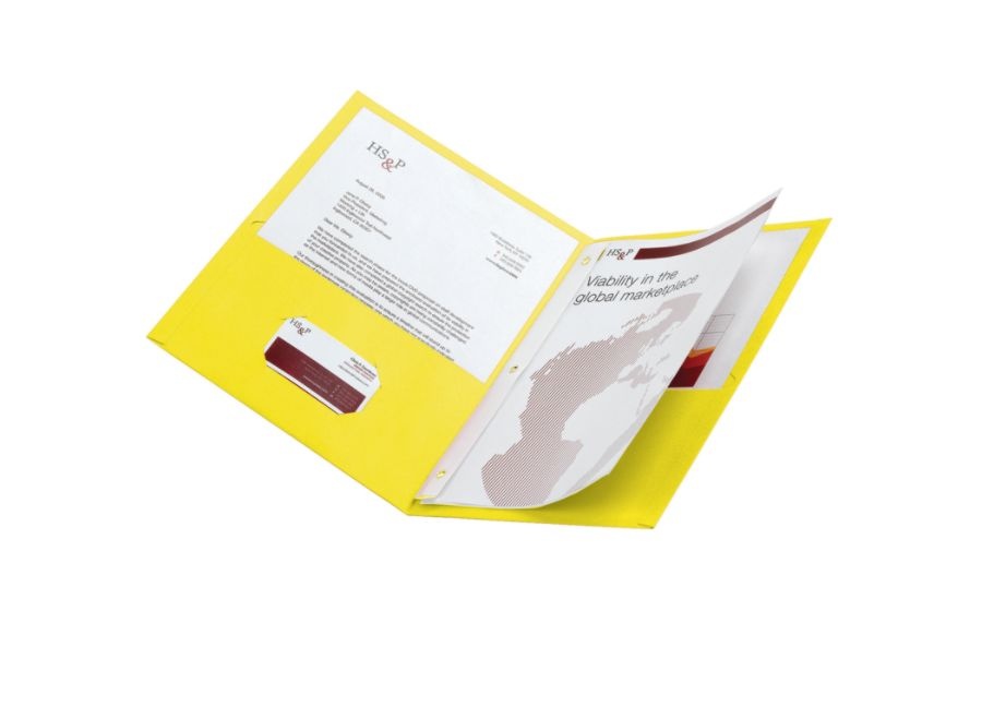 slide 2 of 2, Office Depot Brand School-Grade 3-Prong Paper Folder, Letter Size, Yellow, 1 ct