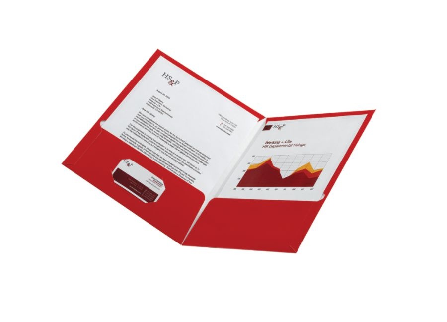 slide 2 of 2, Office Depot Brand School-Grade 2-Pocket Paper Folder, Letter Size, Red, 1 ct