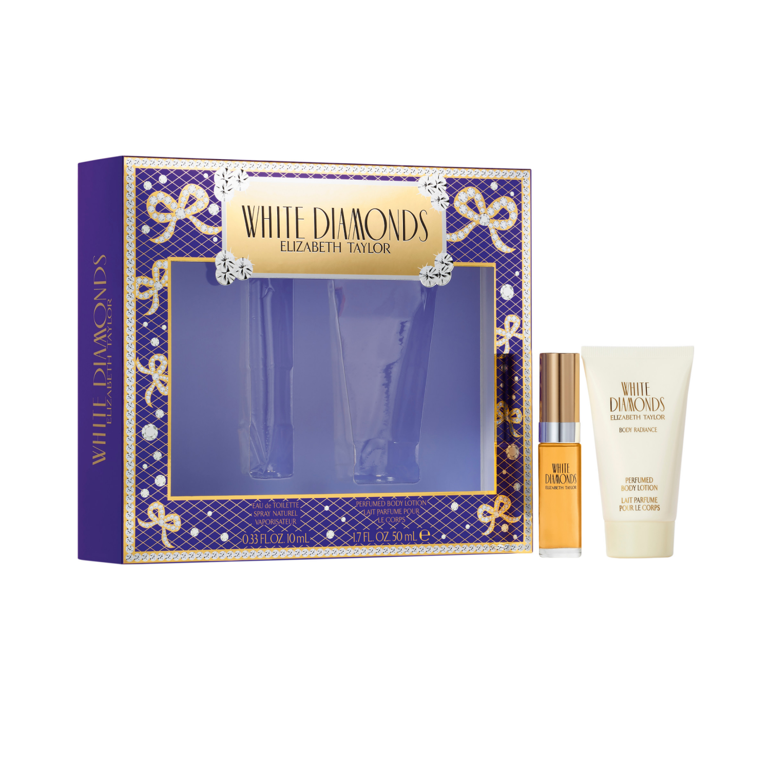 slide 3 of 5, White Diamonds 2pc Set, 2 ct