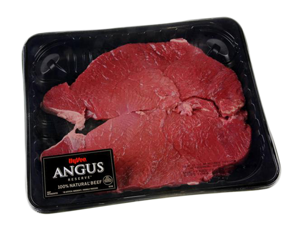 slide 1 of 1, Hy-Vee Angus Reserve Beef Round Top Round Steak - Value Pack, per lb