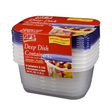slide 1 of 1, GFS Deep-Dish Container with Lid, 6 ct