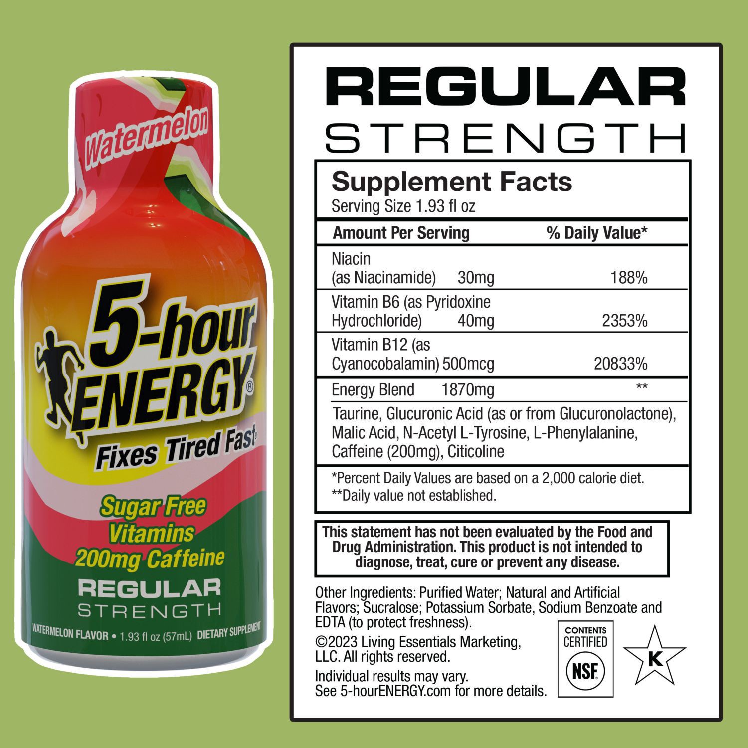 slide 3 of 4, 5-Hour Energy Shot, Regular Strength,Watermelon - 1.93 oz, 1.93 oz