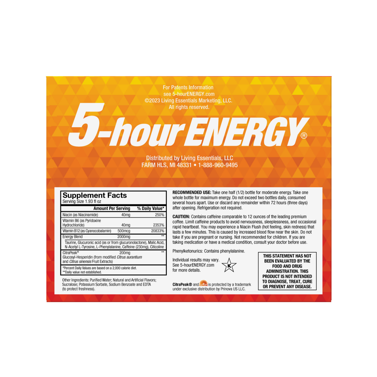 slide 2 of 2, 5hr Energy Pre Vital Orange 6pk, 6 ct