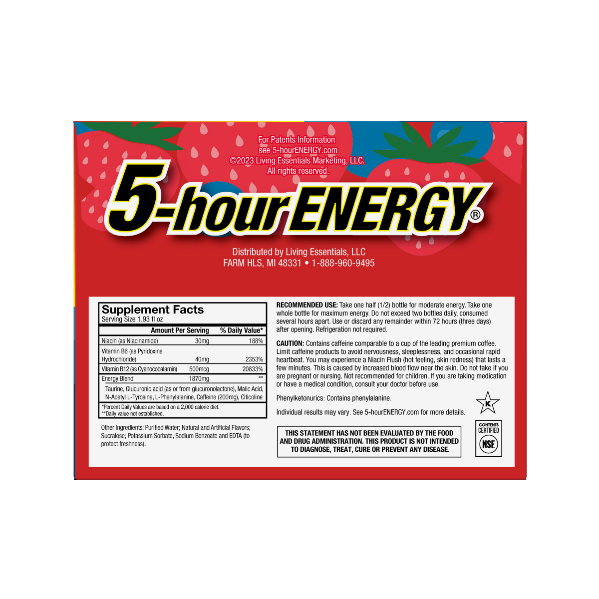 slide 2 of 2, 5-hour ENERGY, Regular Strength, Berry, 6 Pack, 1.93 oz., 1.93 fl oz
