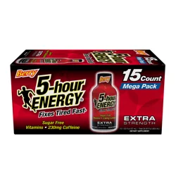 5-Hour Energy Mega Pack Extra Strength Berry Energy Shot 15 - 1.93 fl oz Bottles