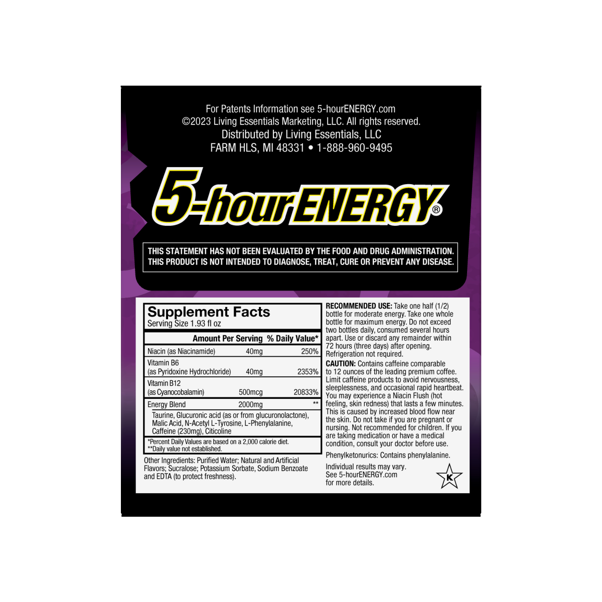 slide 2 of 2, 5-hour ENERGY\, Extra Strength\, Grape\, 4 Pack\, 1.93 oz., 4 ct
