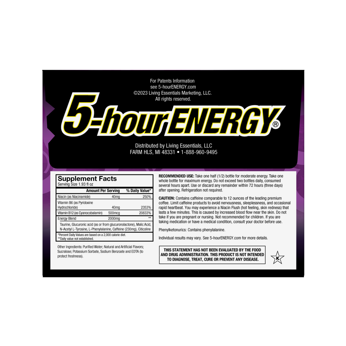slide 2 of 2, 5-hour ENERGY, Extra Strength, Grape, 6 Pack, 1.93 oz., 1.93 fl oz