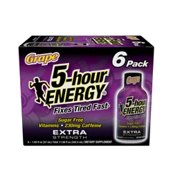 5-hour ENERGY, Extra Strength, Grape, 6 Pack, 1.93 oz.