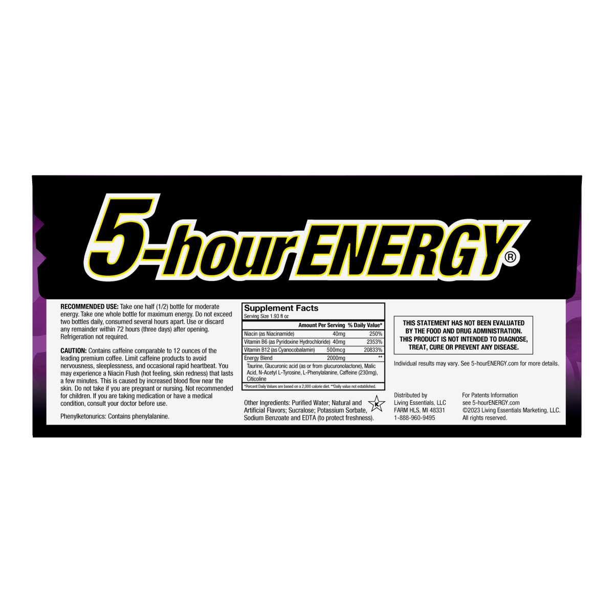 slide 2 of 2, 5-hour ENERGY, Extra Strength, Grape, 10 Pack, 1.93 oz, 10 ct; 1.93 oz