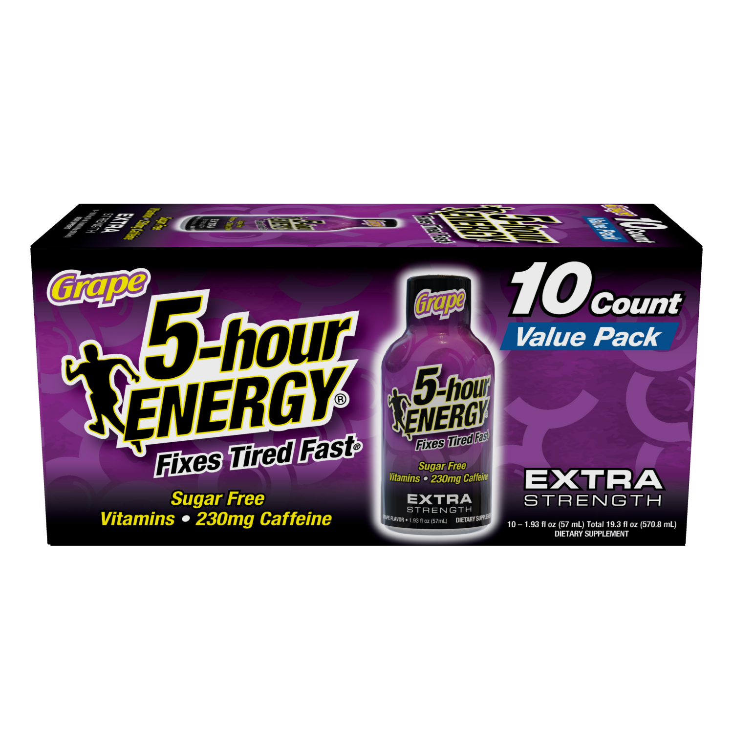 slide 1 of 2, 5-hour ENERGY, Extra Strength, Grape, 10 Pack, 1.93 oz, 10 ct; 1.93 oz