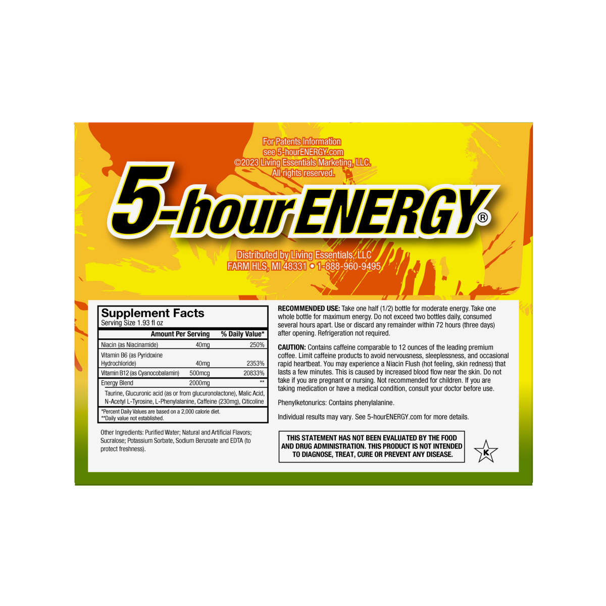 slide 2 of 2, 5-hour ENERGY Shot, Extra Strength, Peach Mango - 6 ct, 6 ct; 1.93 oz
