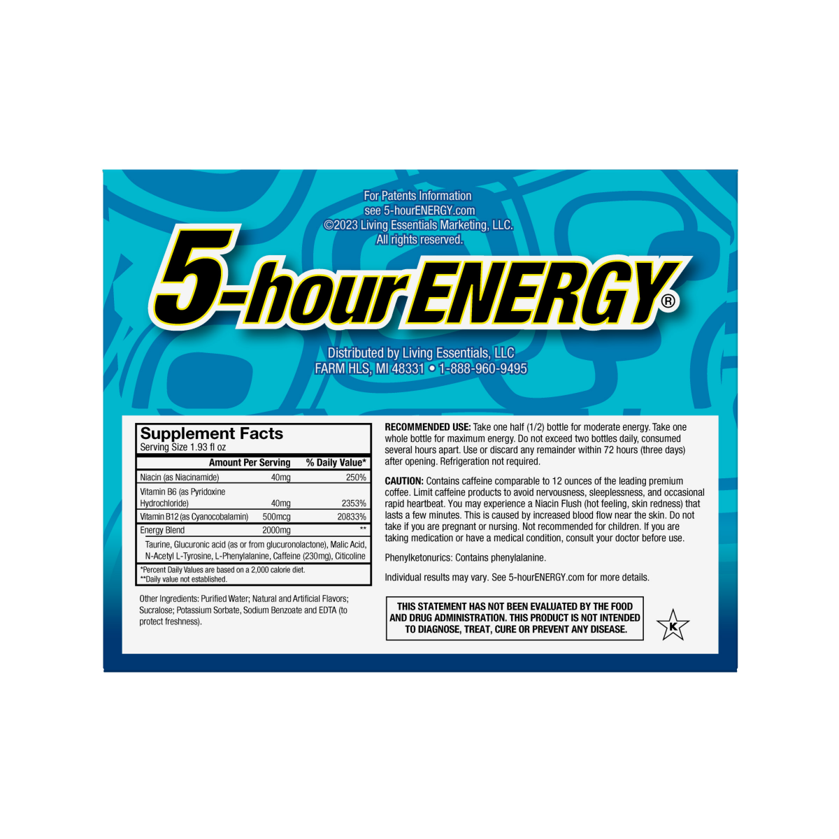 slide 2 of 2, 5-hour ENERGY, Extra Strength, Blue Raspberry, 6 Pack, 1.93 oz., 11.58 fl oz