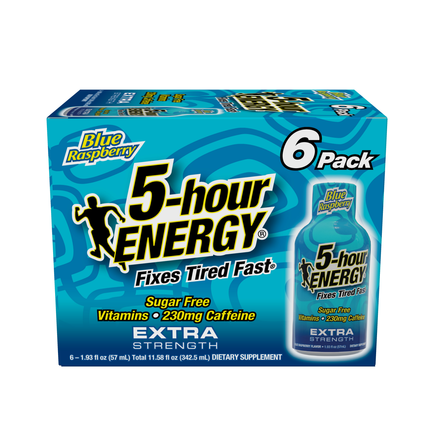 slide 1 of 2, 5-hour ENERGY, Extra Strength, Blue Raspberry, 6 Pack, 1.93 oz., 11.58 fl oz