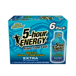 5-hour ENERGY, Extra Strength, Blue Raspberry, 6 Pack, 1.93 oz.
