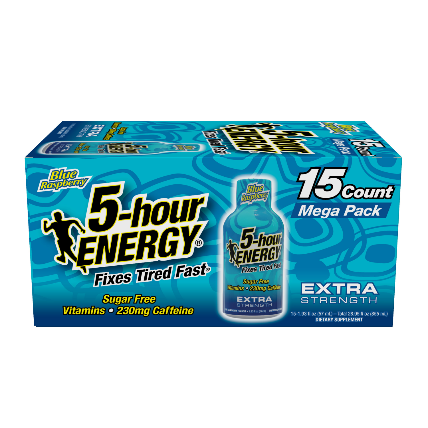 slide 3 of 3, 5-Hour Energy Mega Pack Extra Strength Blue Raspberry Energy Shot 15 - 1.93 fl oz Bottles, 15 ct