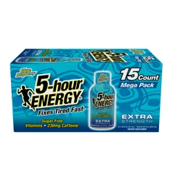 5-Hour Energy Mega Pack Extra Strength Blue Raspberry Energy Shot 15 - 1.93 fl oz Bottles