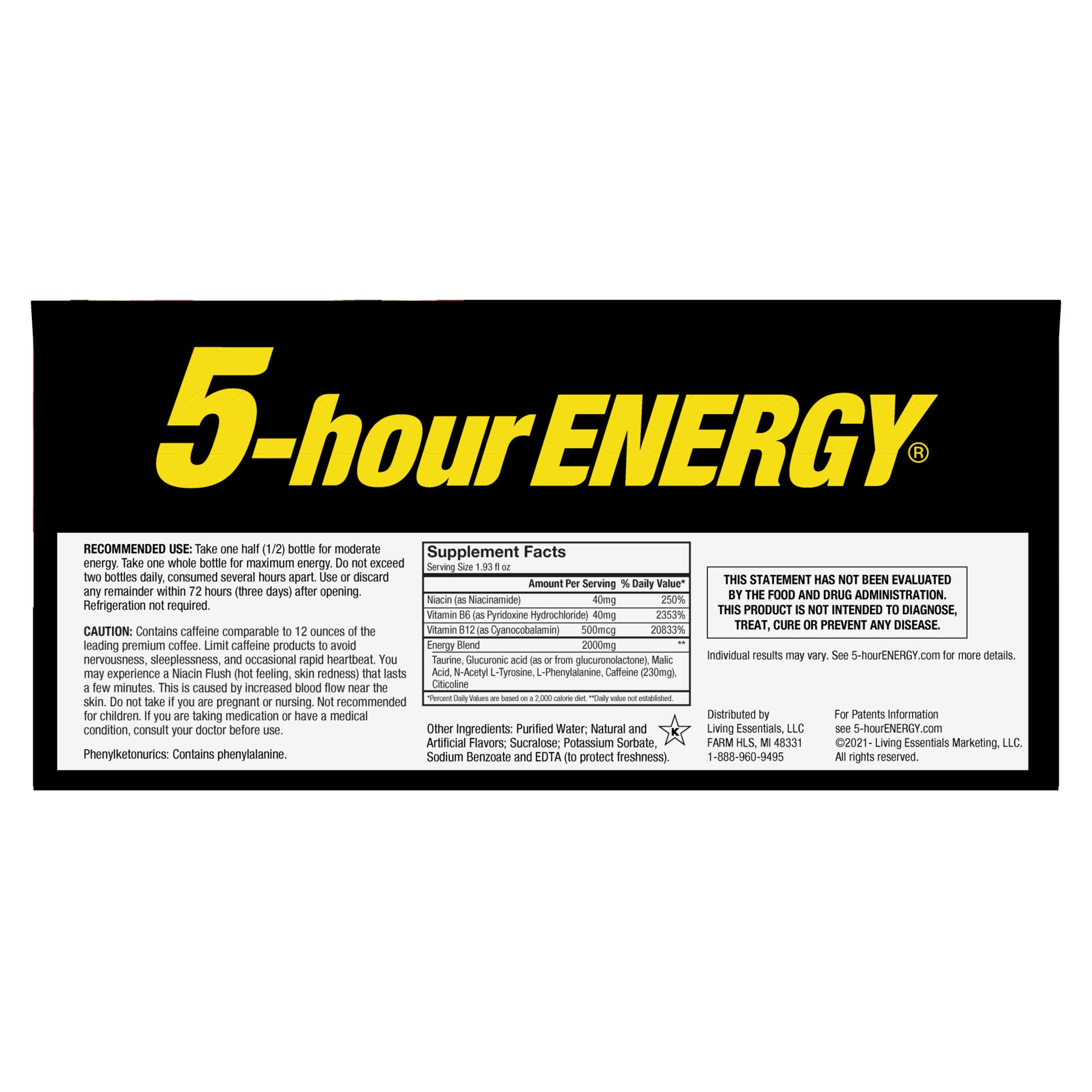 slide 5 of 5, 5-hour ENERGY Extra Strength Shot Dietary Supplement - Watermelon - 10pk, watermelon, 1.93 fl oz, 10 ct