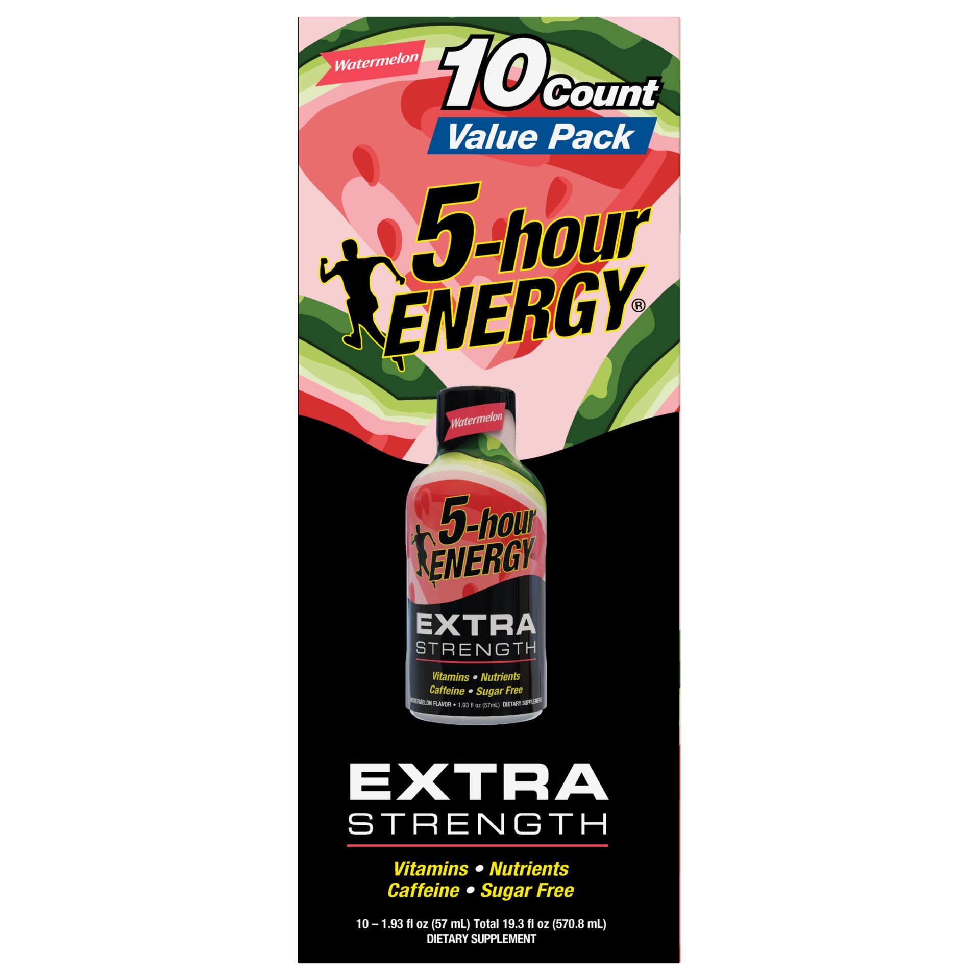 slide 2 of 5, 5-hour ENERGY Extra Strength Shot Dietary Supplement - Watermelon - 10pk, watermelon, 1.93 fl oz, 10 ct