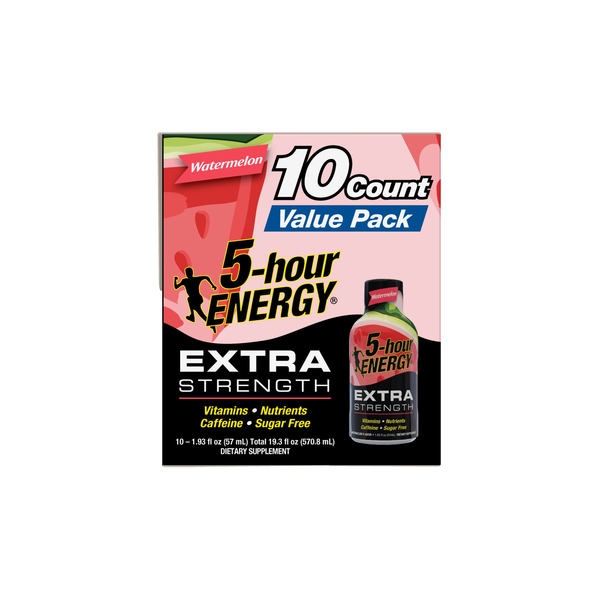 slide 3 of 5, 5-hour ENERGY Extra Strength Shot Dietary Supplement - Watermelon - 10pk, watermelon, 1.93 fl oz, 10 ct