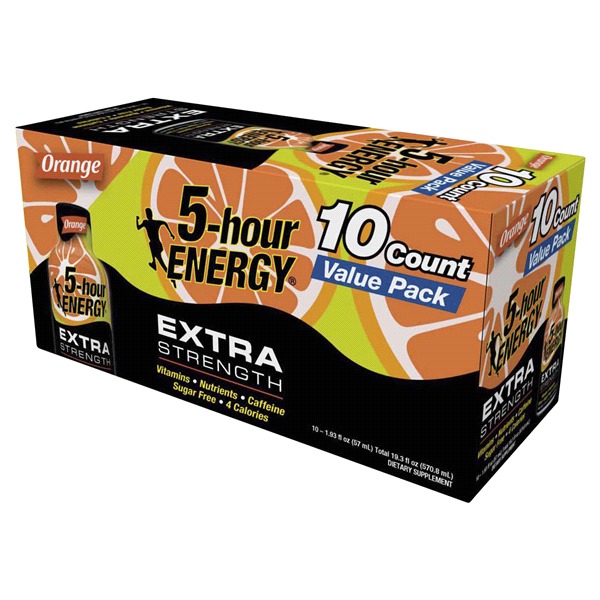 slide 3 of 4, 5-hour ENERGY 5-Hour Energy, Extra Strength, Orange, 1.93 oz, 10 ct