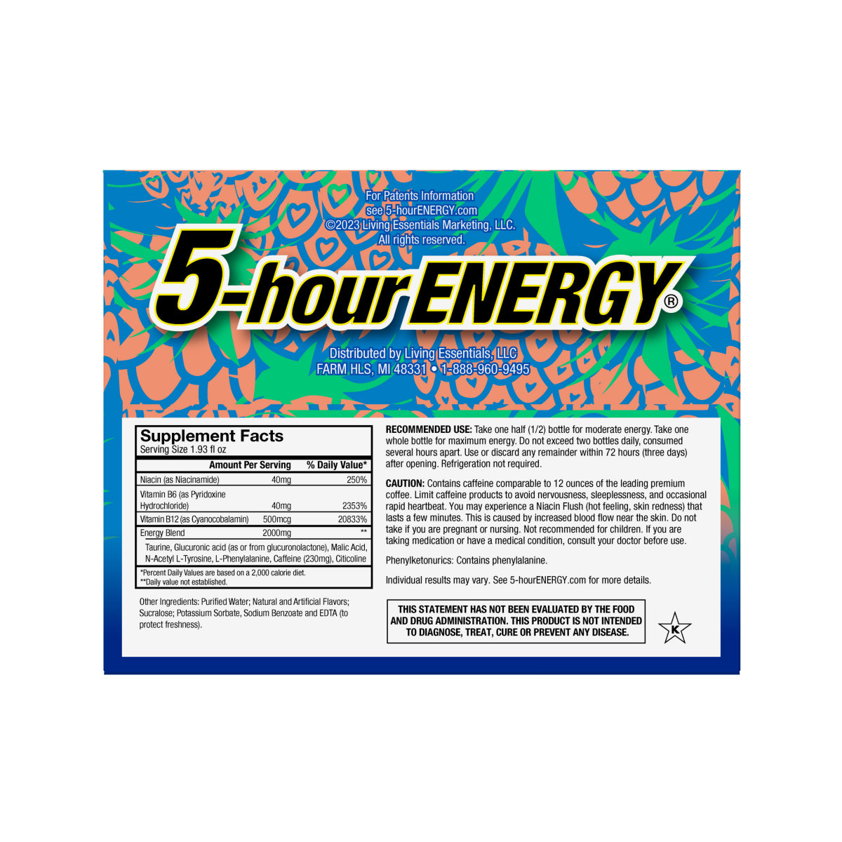 slide 2 of 2, 5-hour ENERGY, Extra Strength, Tropical Burst, 6 Pack, 1.93 oz., 11.58 fl oz