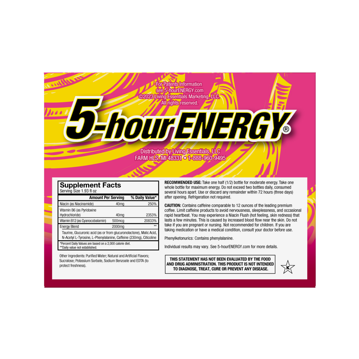slide 2 of 2, 5-hour ENERGY, Extra Strength, Strawberry Banana, 6 Pack, 1.93 oz., 11.58 fl oz