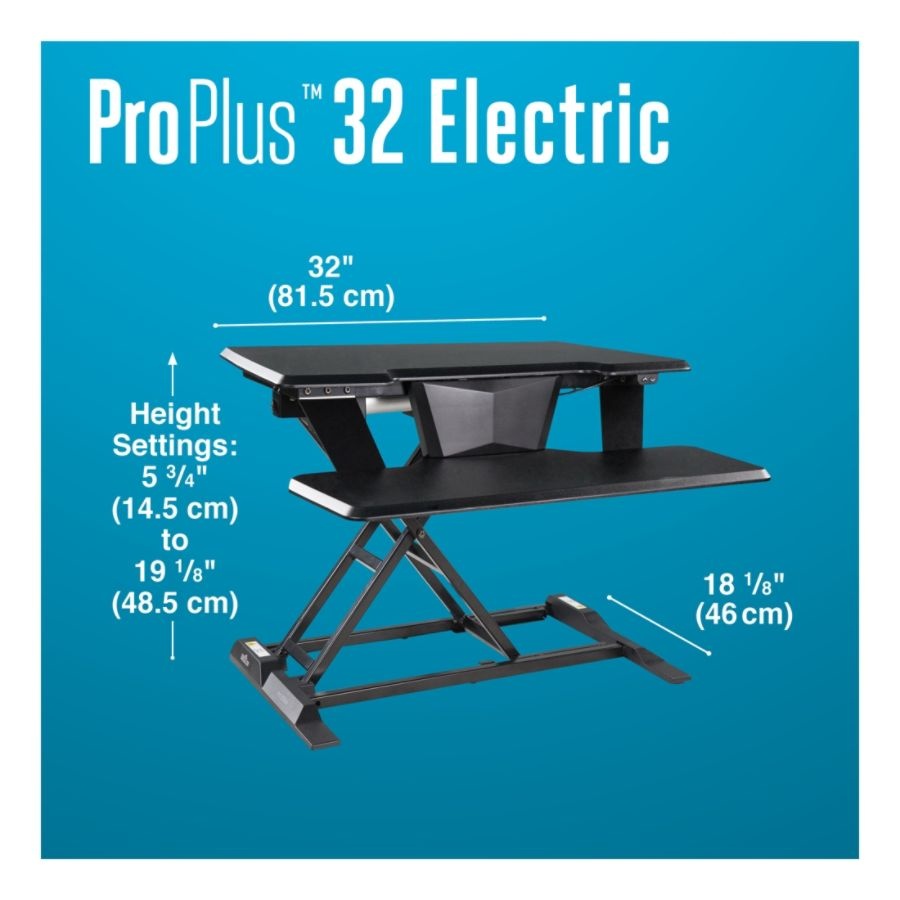 slide 2 of 7, Varidesk Proplus 32 Electric Standing Desk Converter, Black, 1 ct