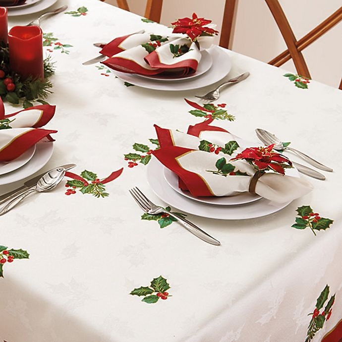 slide 2 of 2, Winter Wonderland Holiday Ribbon Damask Napkins, 4 ct