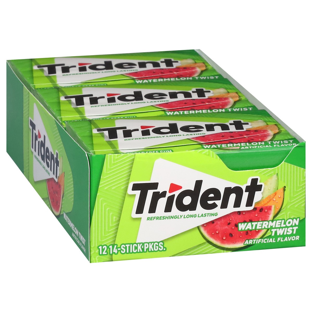 slide 2 of 4, Trident Watermelon Twist Gum, 12 ct