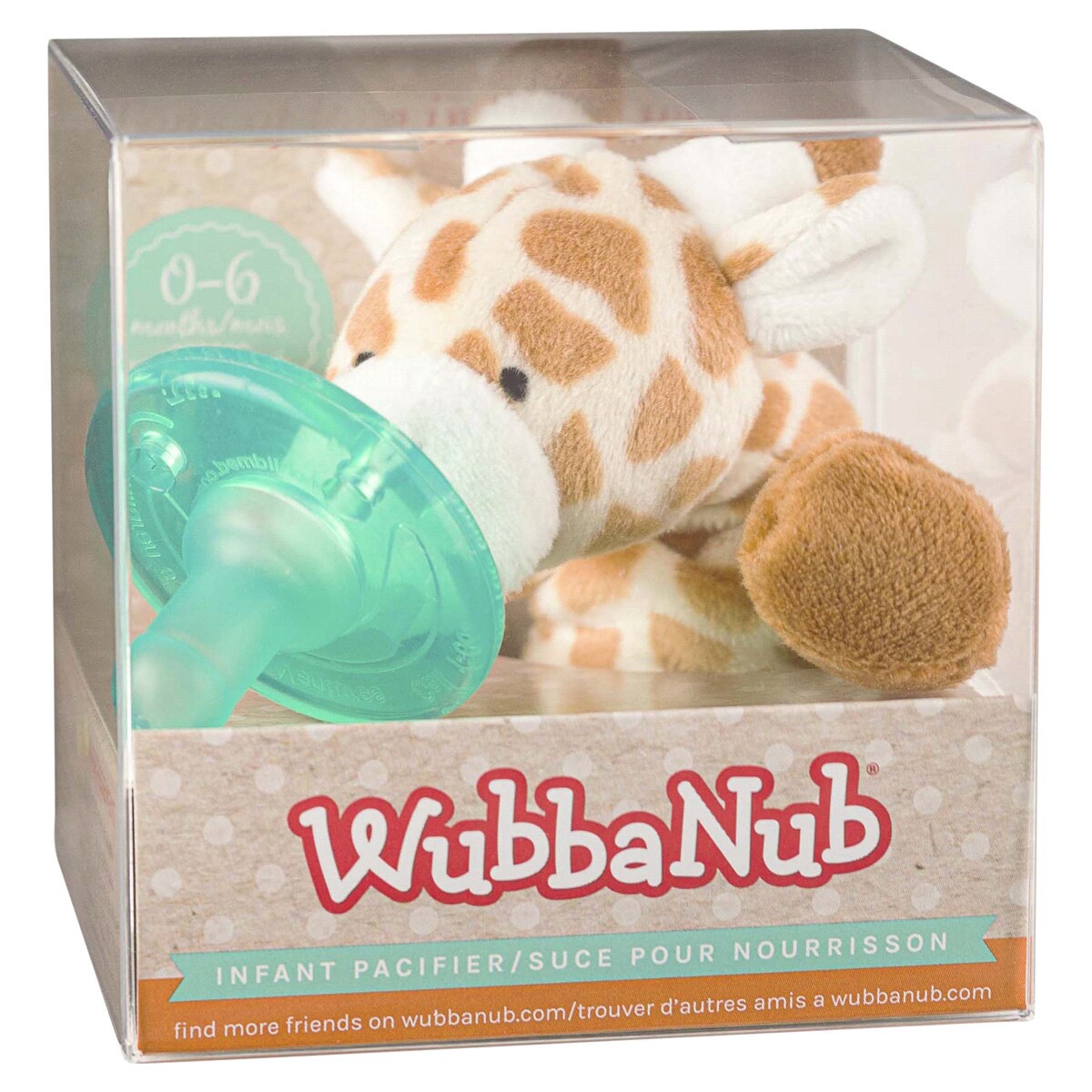slide 1 of 3, WubbaNub Giraffe Infant Pacifier 1 ea, 1 ct