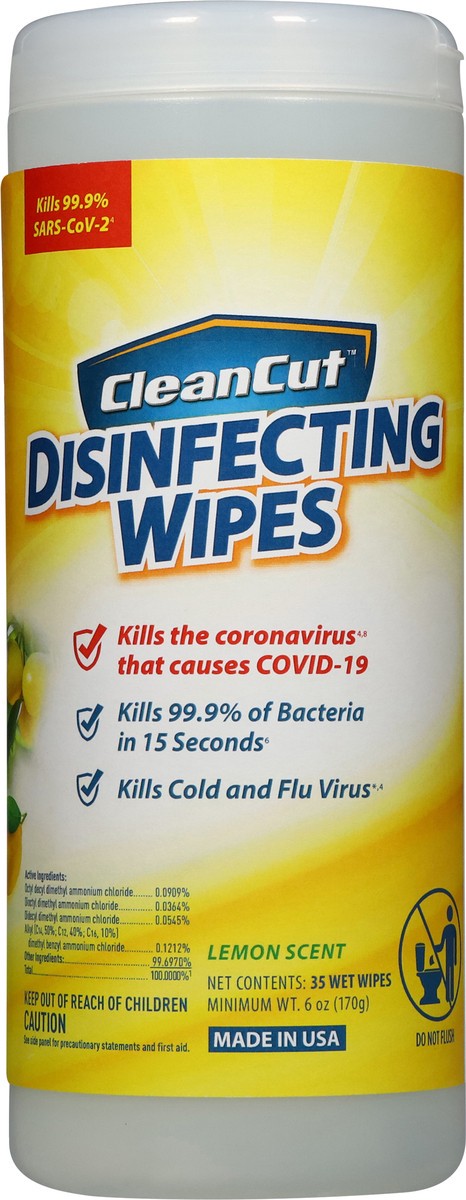 slide 9 of 13, Clean Cut Lemon Scent Disinfecting Wipes 35 ea, 35 ct