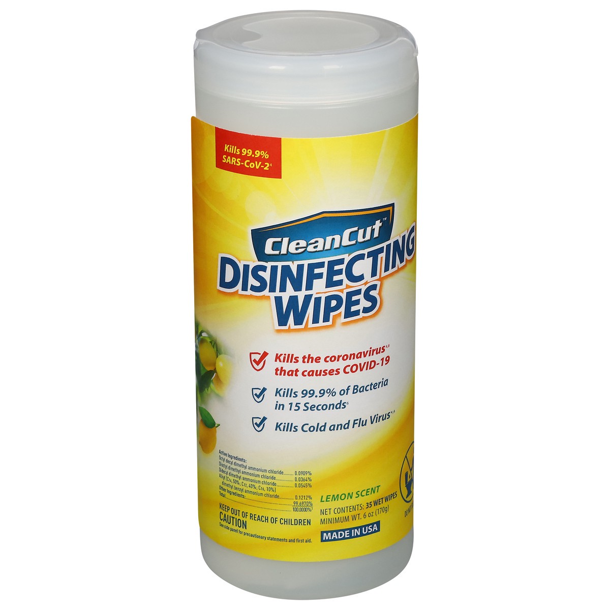 slide 4 of 13, Clean Cut Lemon Scent Disinfecting Wipes 35 ea, 35 ct