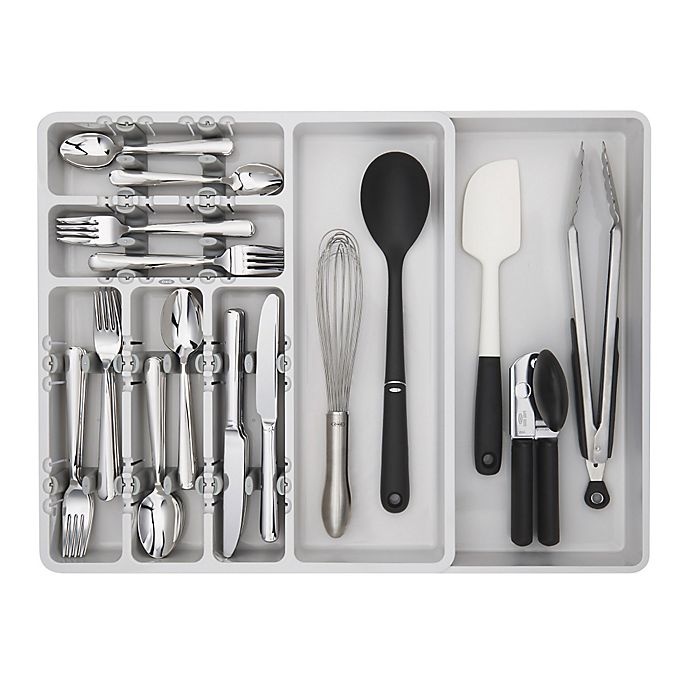 slide 3 of 5, OXO Good Grips Expandable Utensil Organizer - Grey, 1 ct