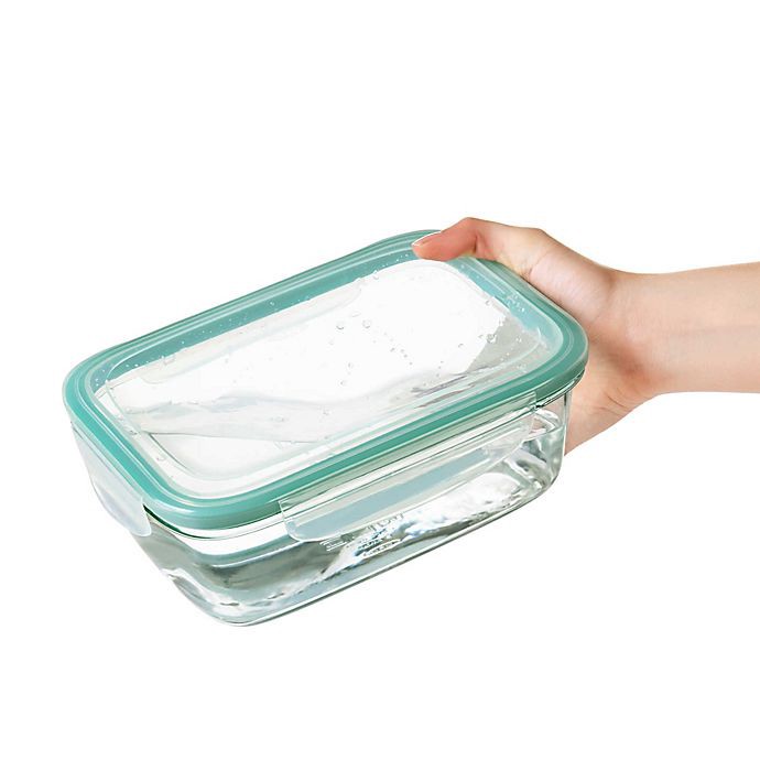 slide 4 of 5, OXO 8 Cup Smart Seal Glass Rectangle Container, 8 cups