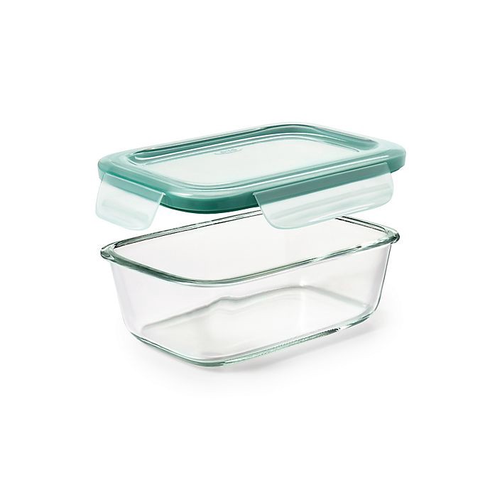 slide 2 of 3, Oxo Good Grips Snap Rectangular Glass Container - Turquoise - 3.5 Cup, 3.5 cups