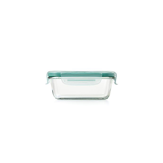 slide 2 of 3, Oxo Good Grips Snap Rectangular Glass Container - Turquoise - 1.6 Cup, 1.6 cups