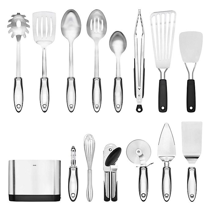 slide 9 of 17, OXO Stainless Steel Kitchen Utensil Set, 15 ct